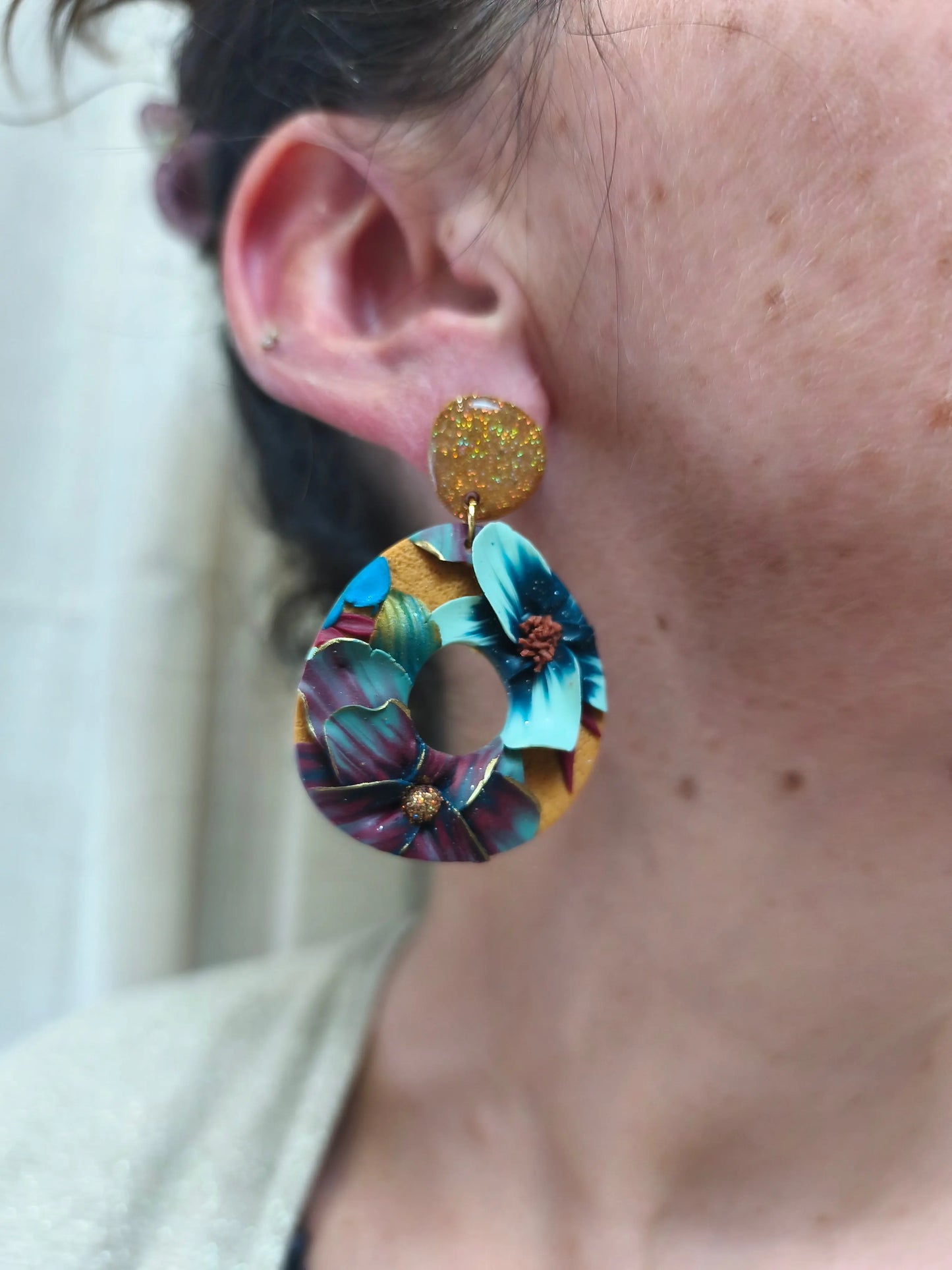 41- Boucles d'oreilles jardin fleuri Pistil Art