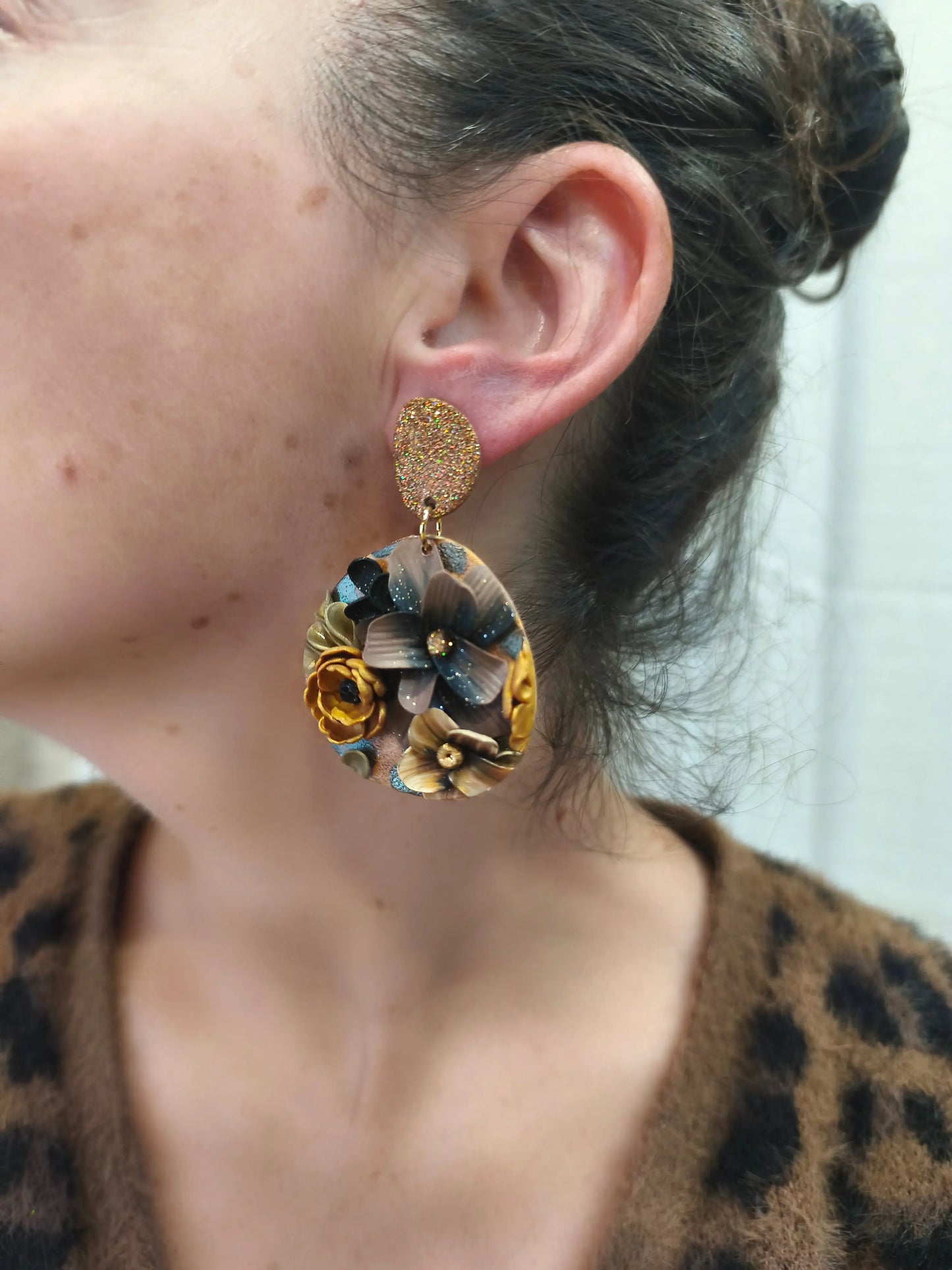 51- Boucles d'oreilles jardin fleuri Pistil Art