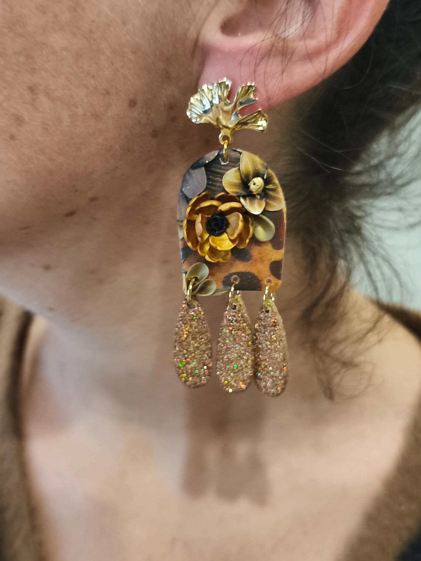 53- Boucles d'oreilles jardin fleuri Pistil Art