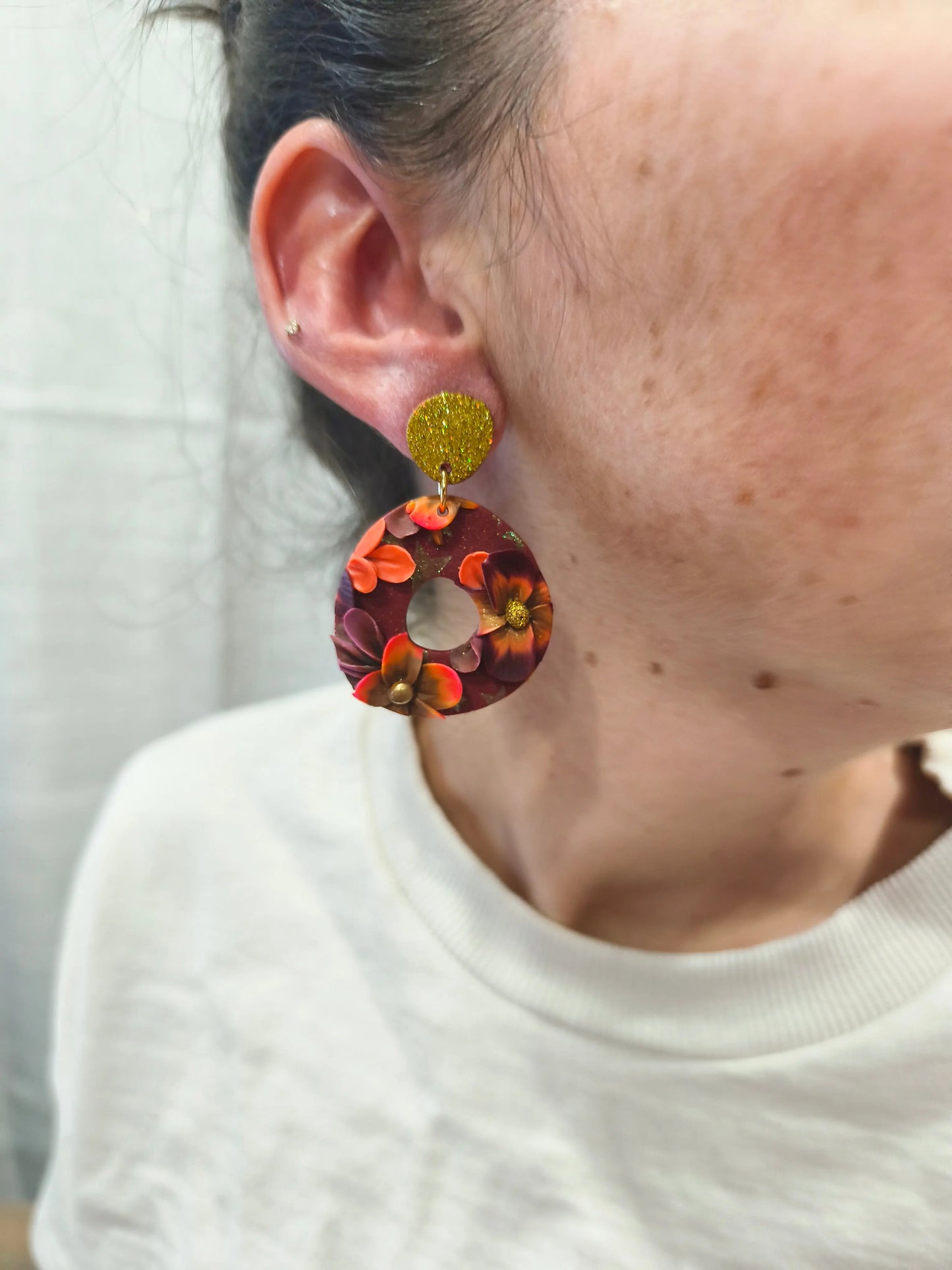 62- Boucles d'oreilles jardin fleuri Pistil Art
