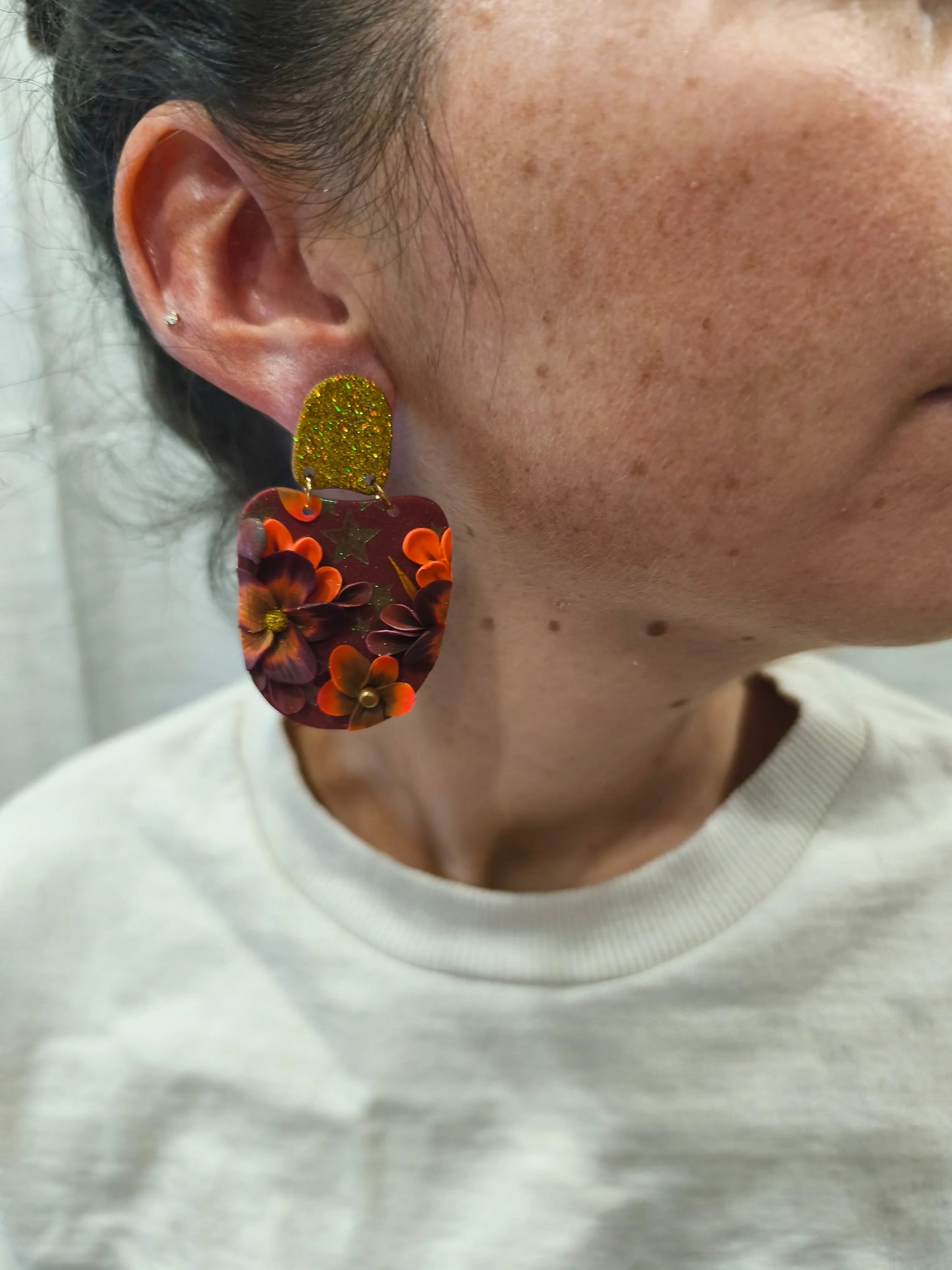 61- Boucles d'oreilles jardin fleuri Pistil Art