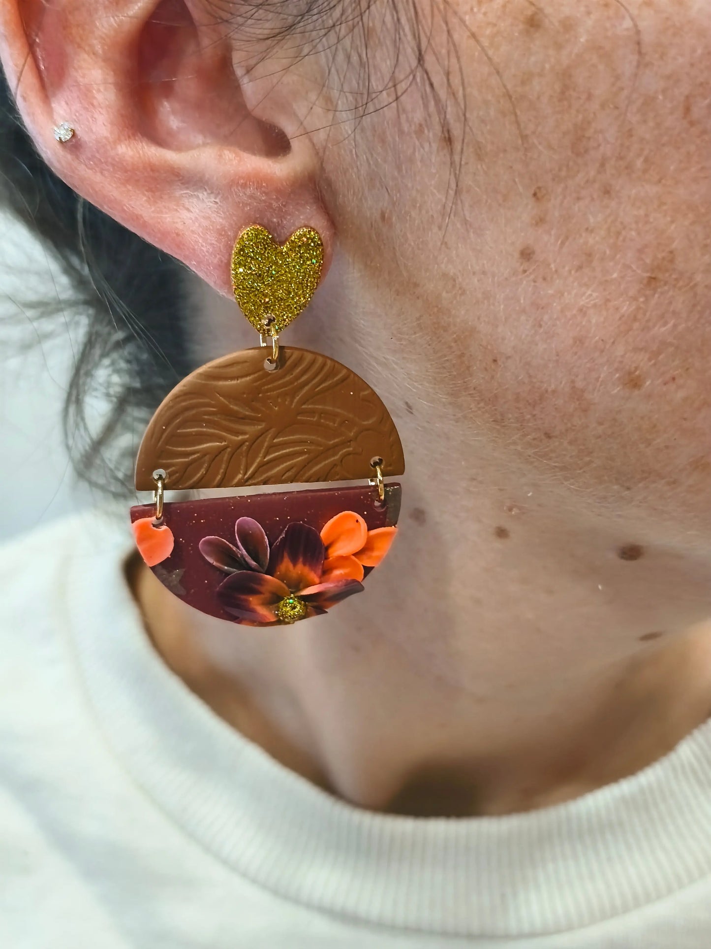 58- Boucles d'oreilles jardin fleuri Pistil Art