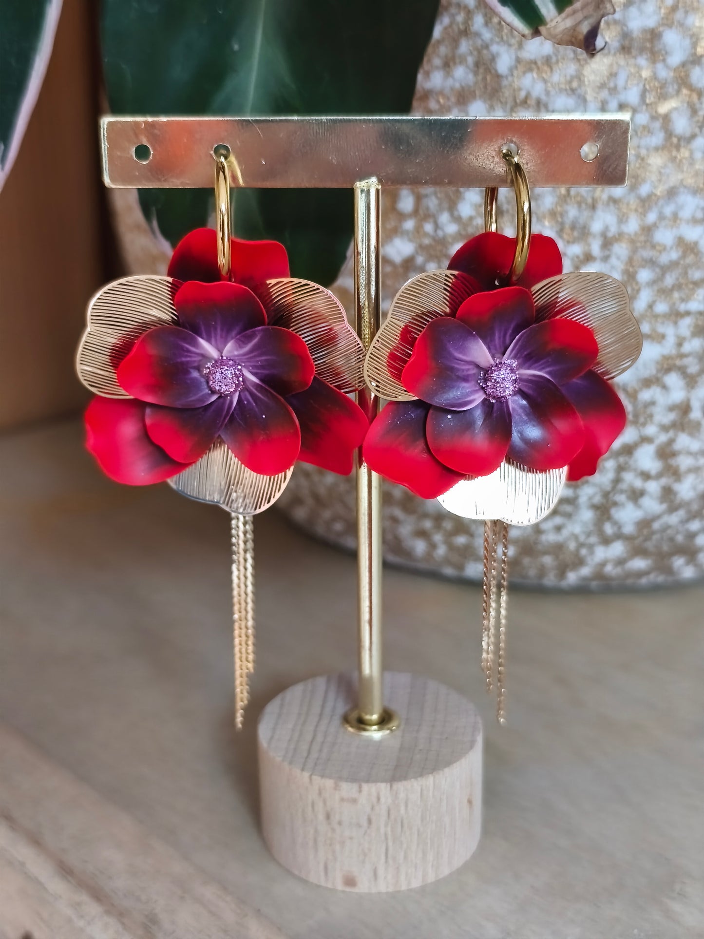 Boucles d'oreilles cerise