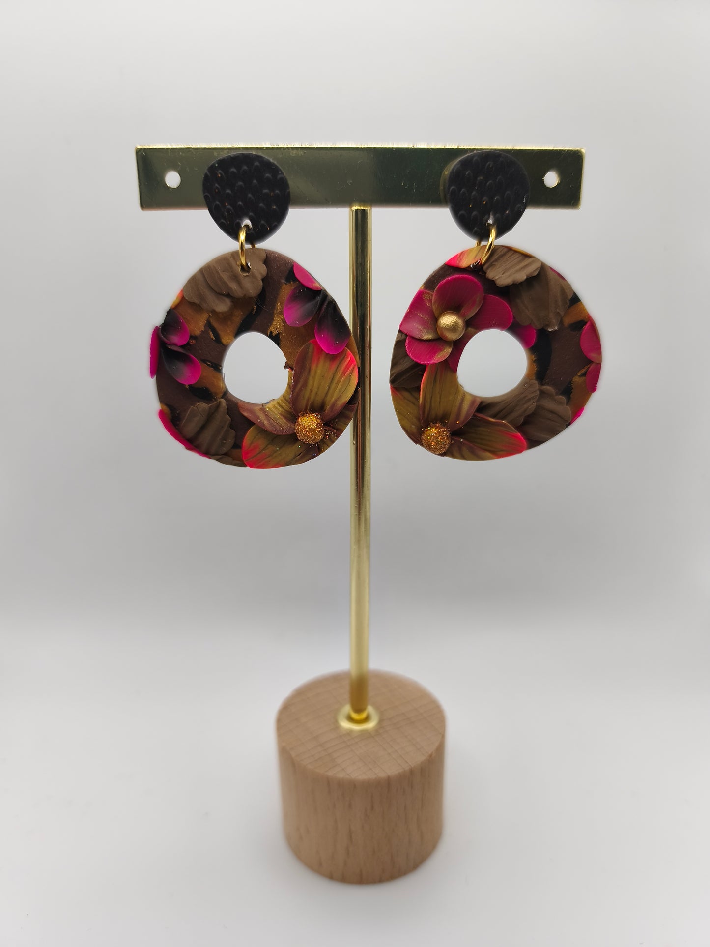 102- Boucles d'oreilles jardin fleuri