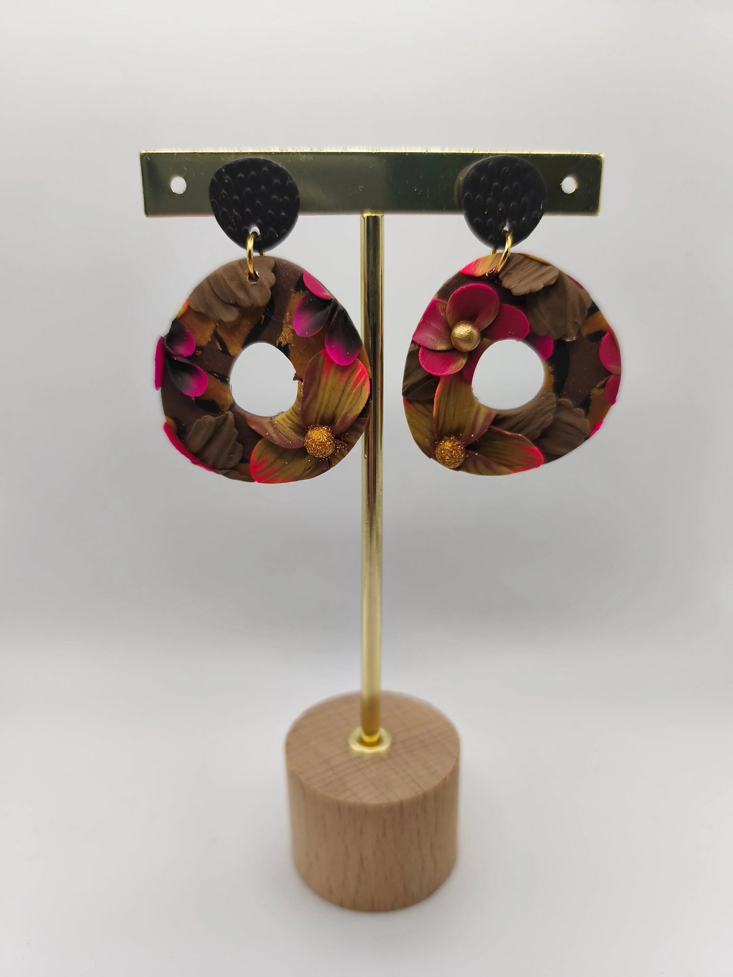 102- Boucles d'oreilles jardin fleuri Pistil Art