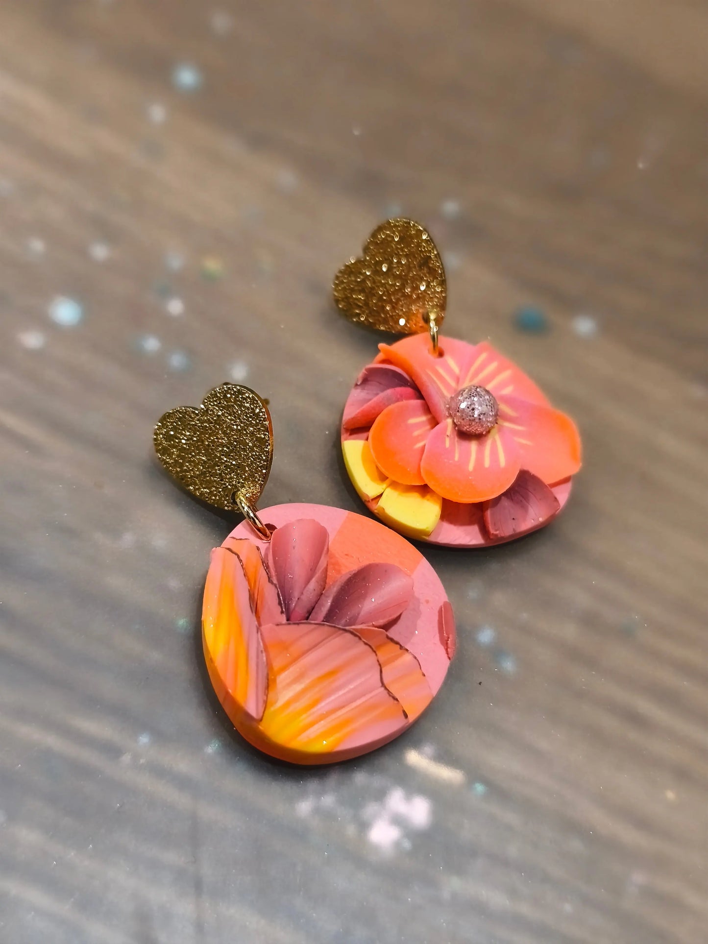 38 A- Boucles d'oreilles jardin fleuri Pistil Art bijoux fleuris