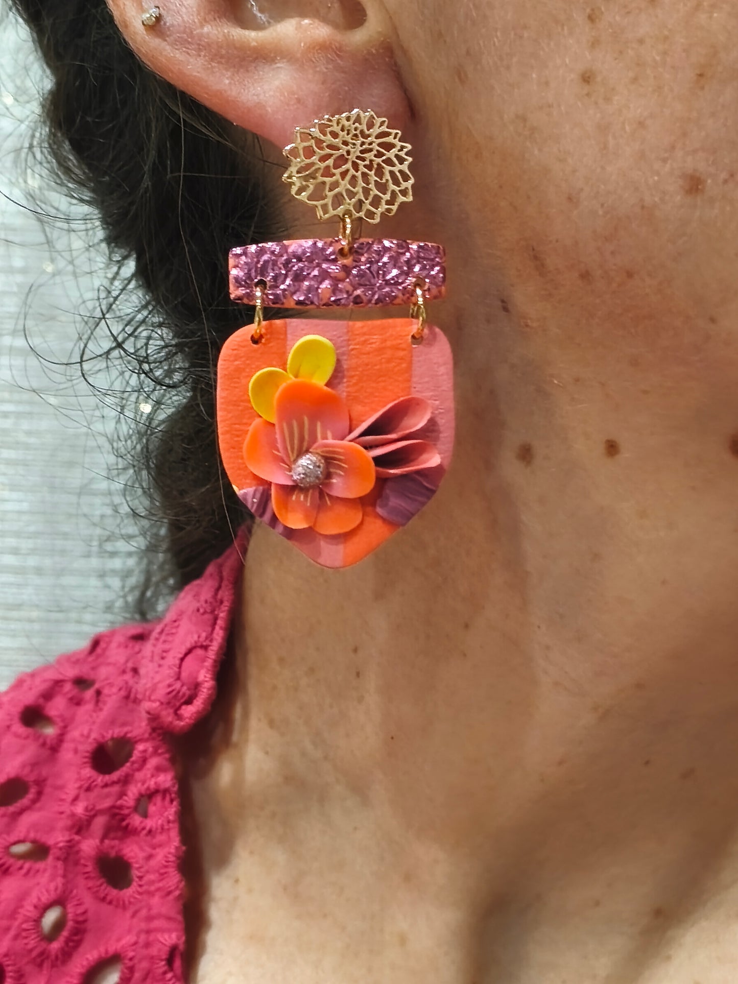 Boucles d'oreilles jardin fleuri