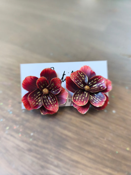 7- puces fleur caramel doré