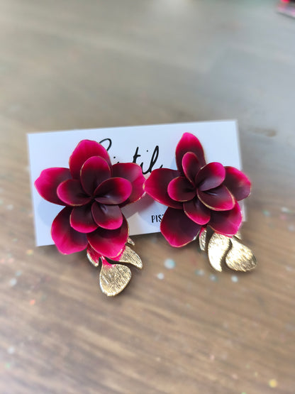 5- puces fushia aux contours doré