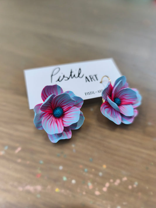 19- boucles d'oreilles dormeuse fleur