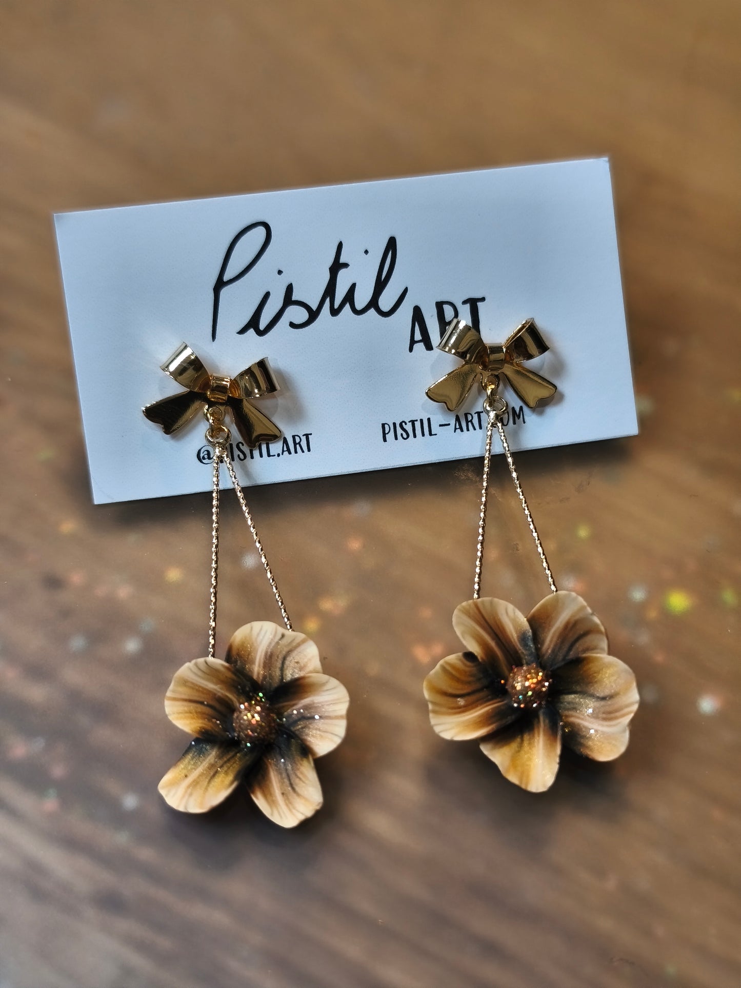 46- Ambre boucles d'oreilles noeud