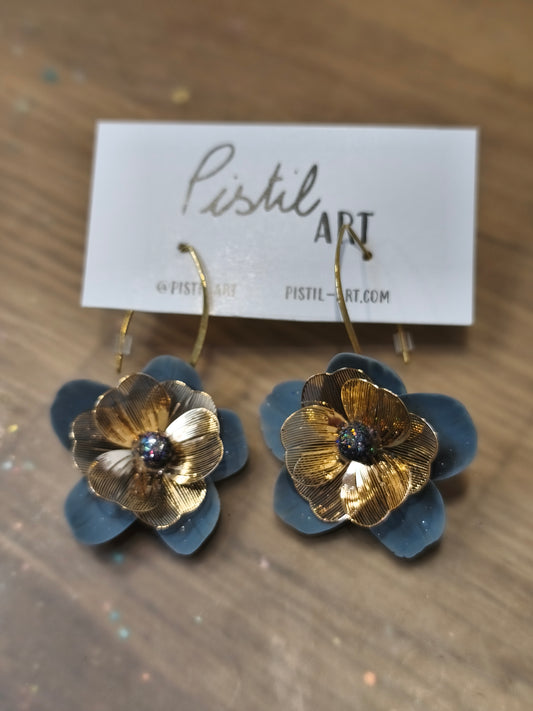 79- mille et une nuits boucle d'oreilles fleur