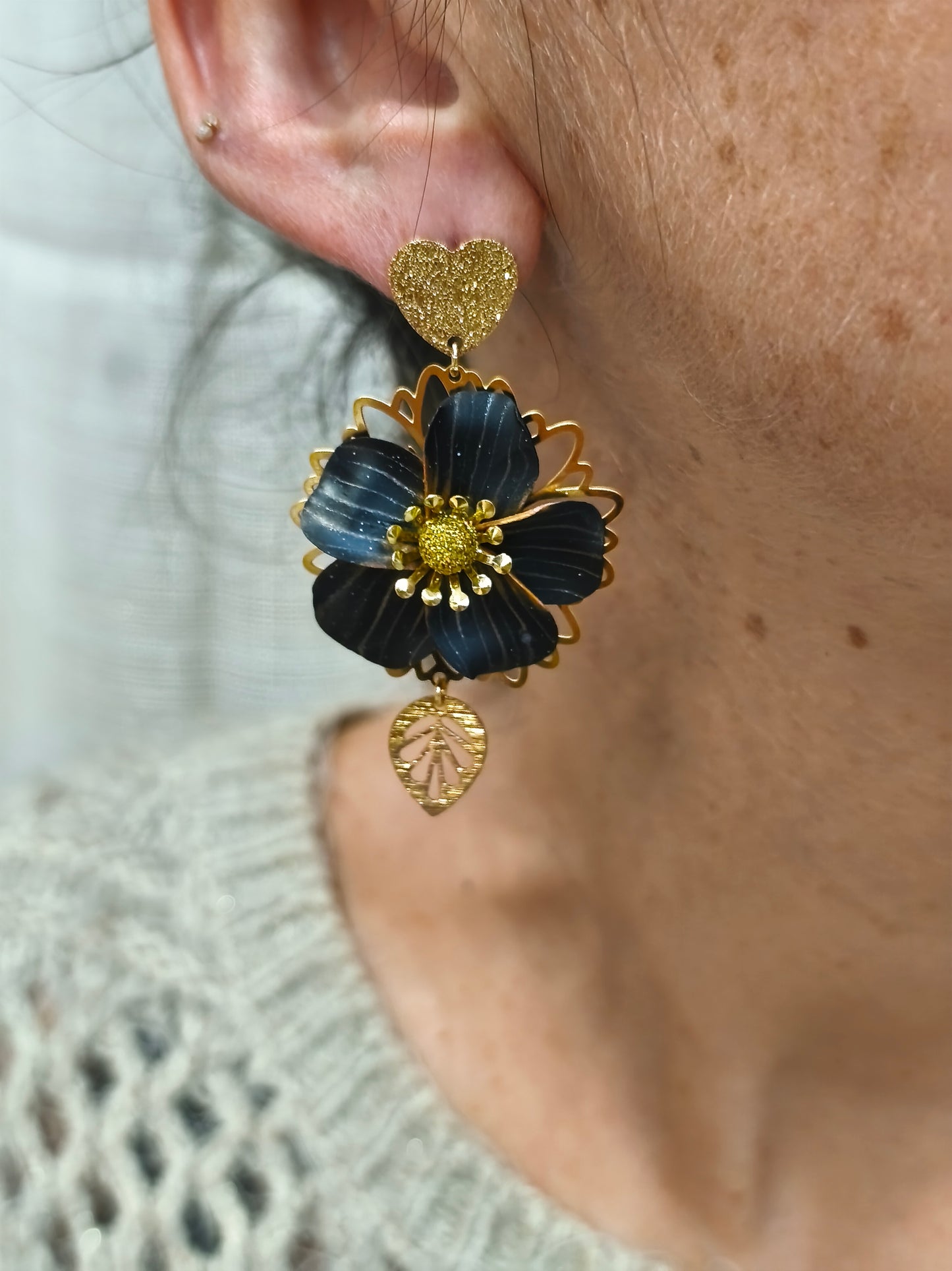 50- nocturne boucles d'oreilles pendante