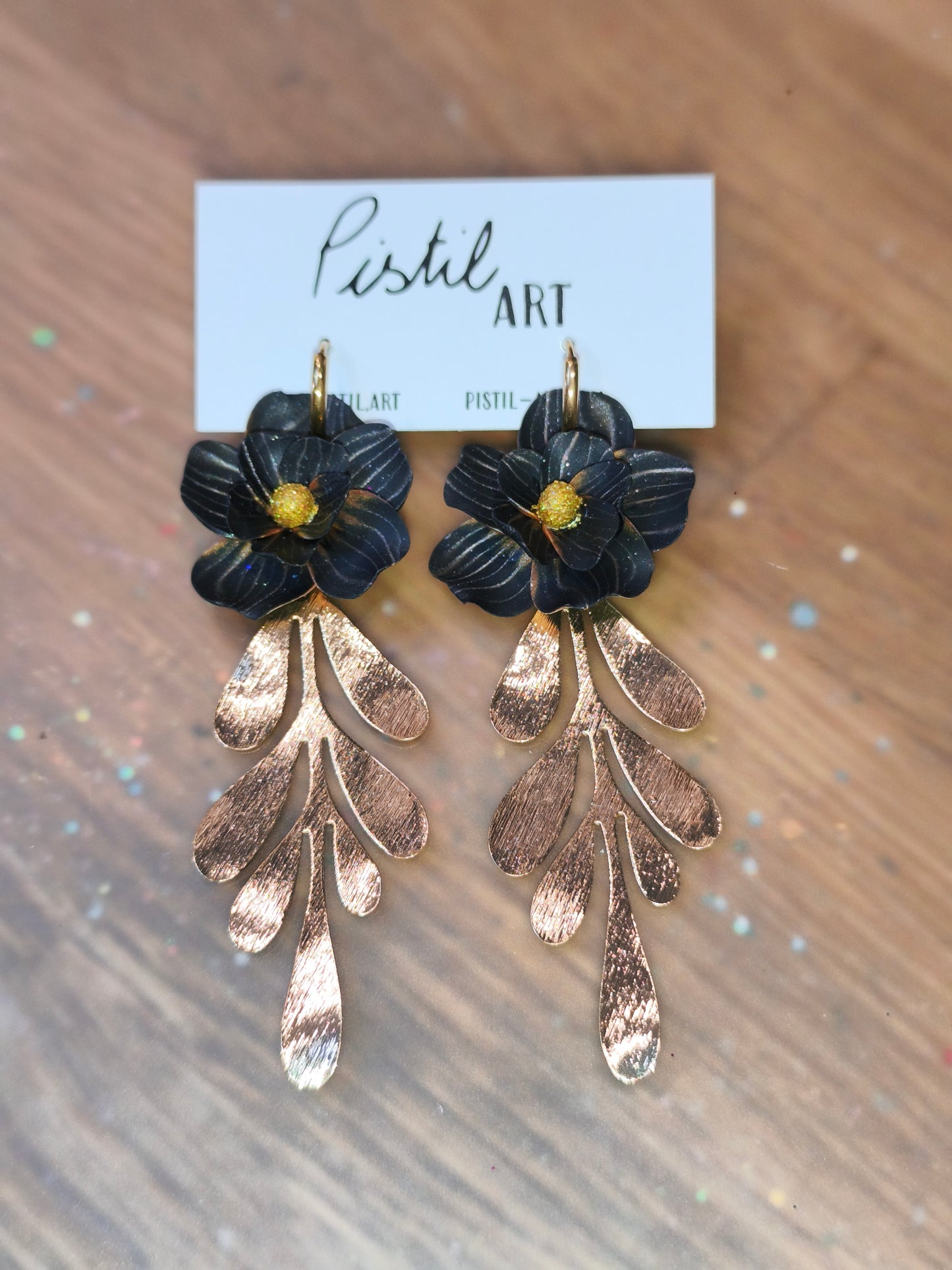 94- nocturne boucles d'oreilles fleur