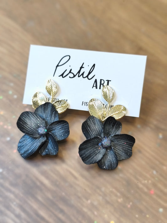 91- nocturne boucles d'oreilles fleur