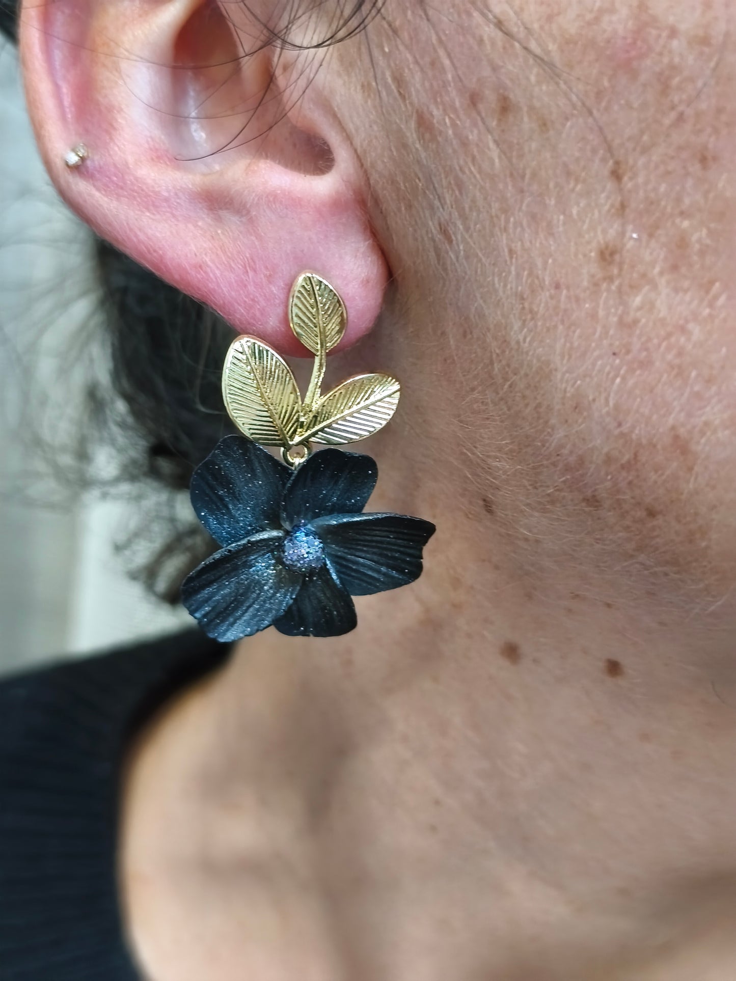 91- nocturne boucles d'oreilles fleur