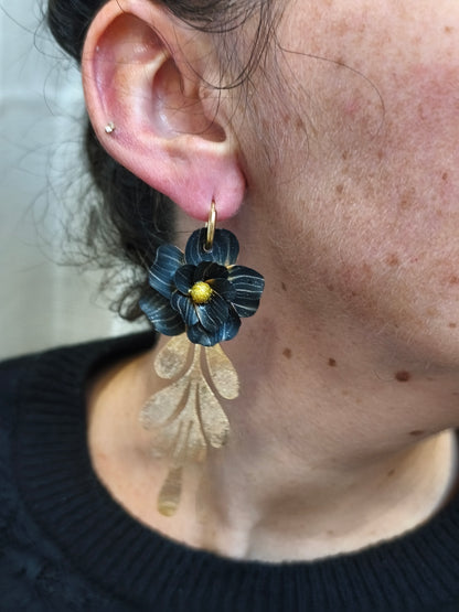 94- nocturne boucles d'oreilles fleur