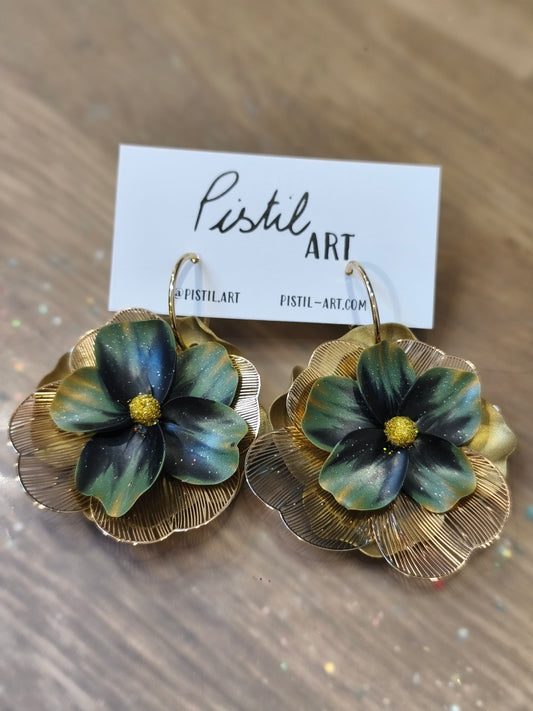 95- bouces d'oreilles kaki mona