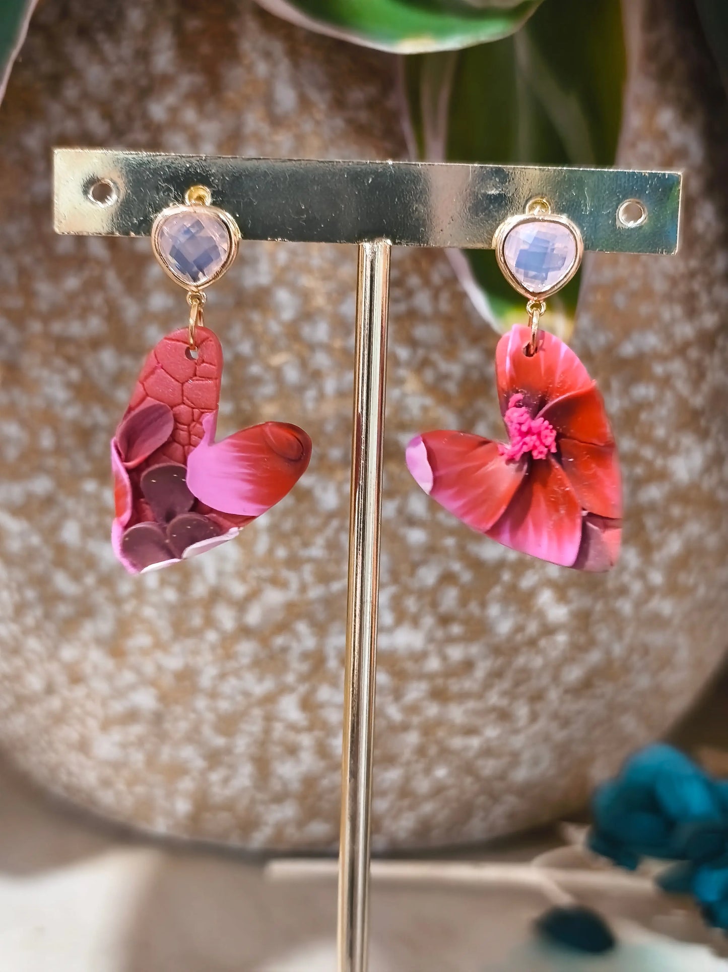 21 A- Boucles d'oreilles jardin fleuri Pistil Art bijoux fleuris