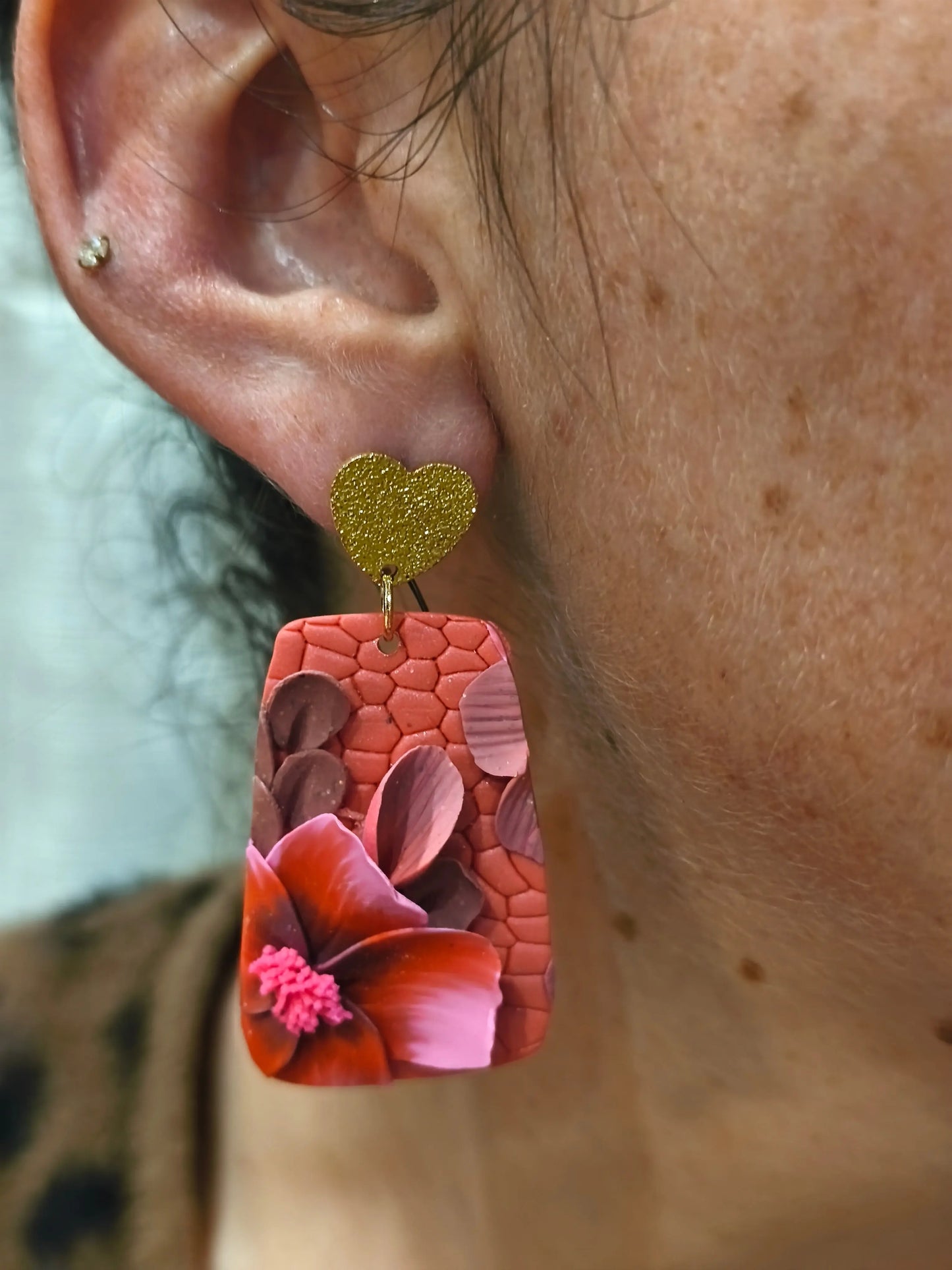 23 A- Boucles d'oreilles jardin fleuri Pistil Art bijoux fleuris