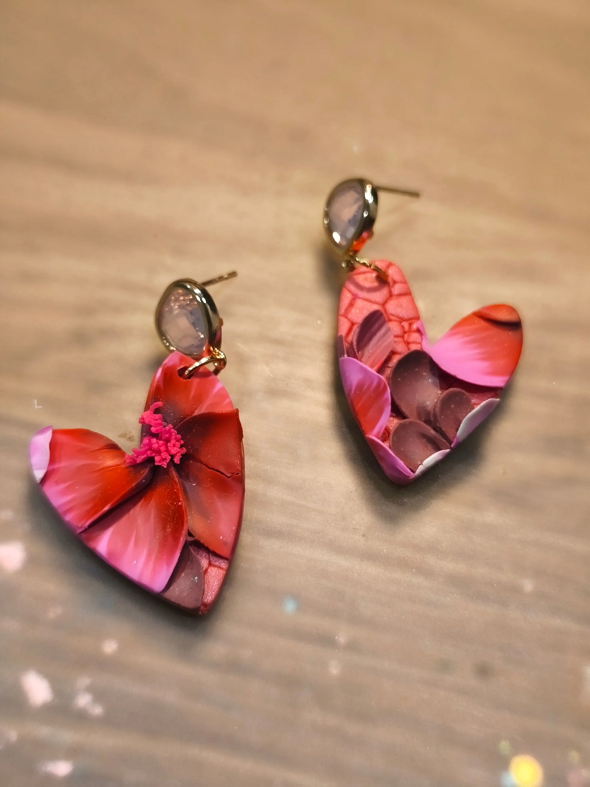 21 A- Boucles d'oreilles jardin fleuri Pistil Art bijoux fleuris