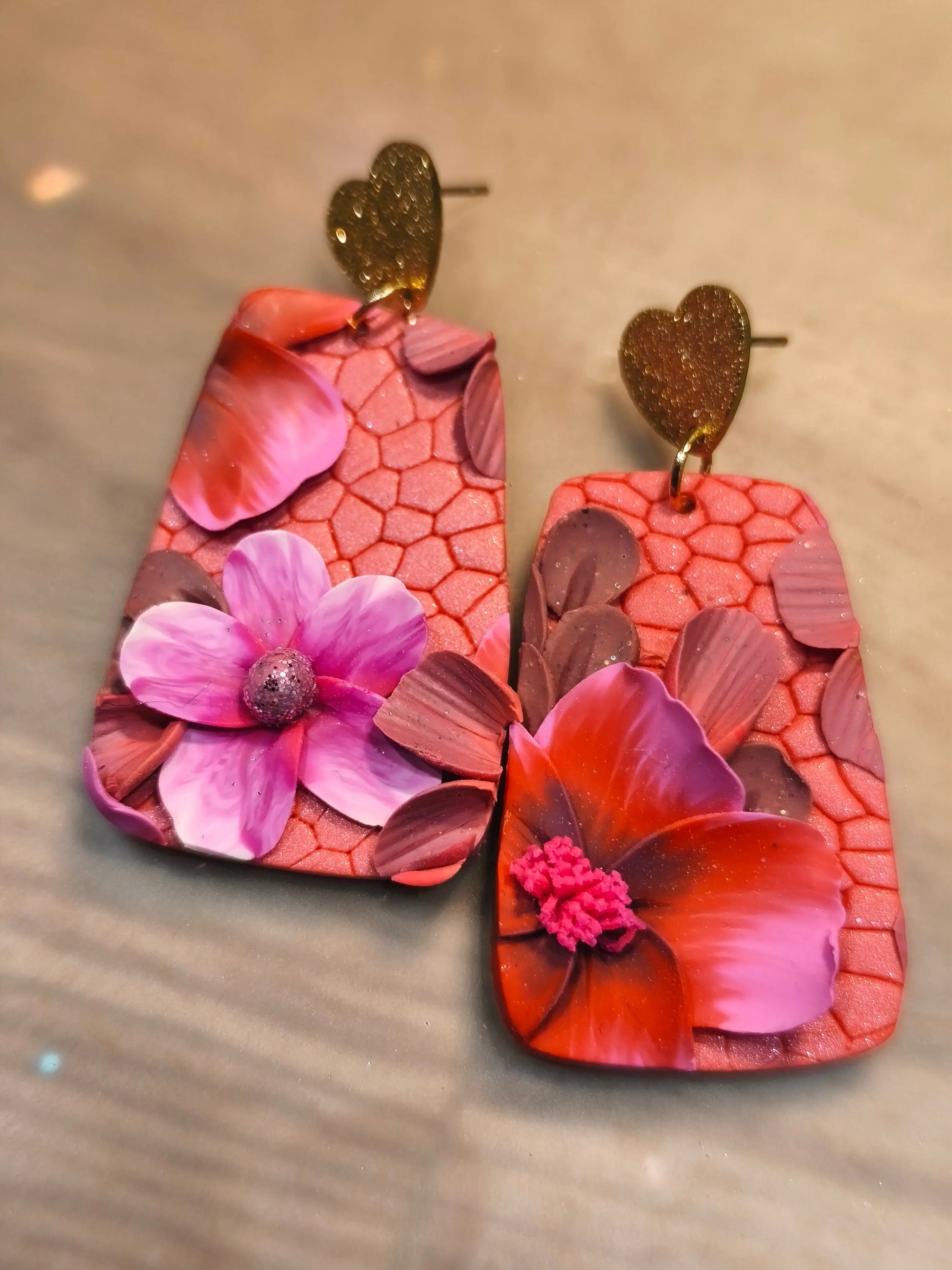 23 A- Boucles d'oreilles jardin fleuri Pistil Art bijoux fleuris