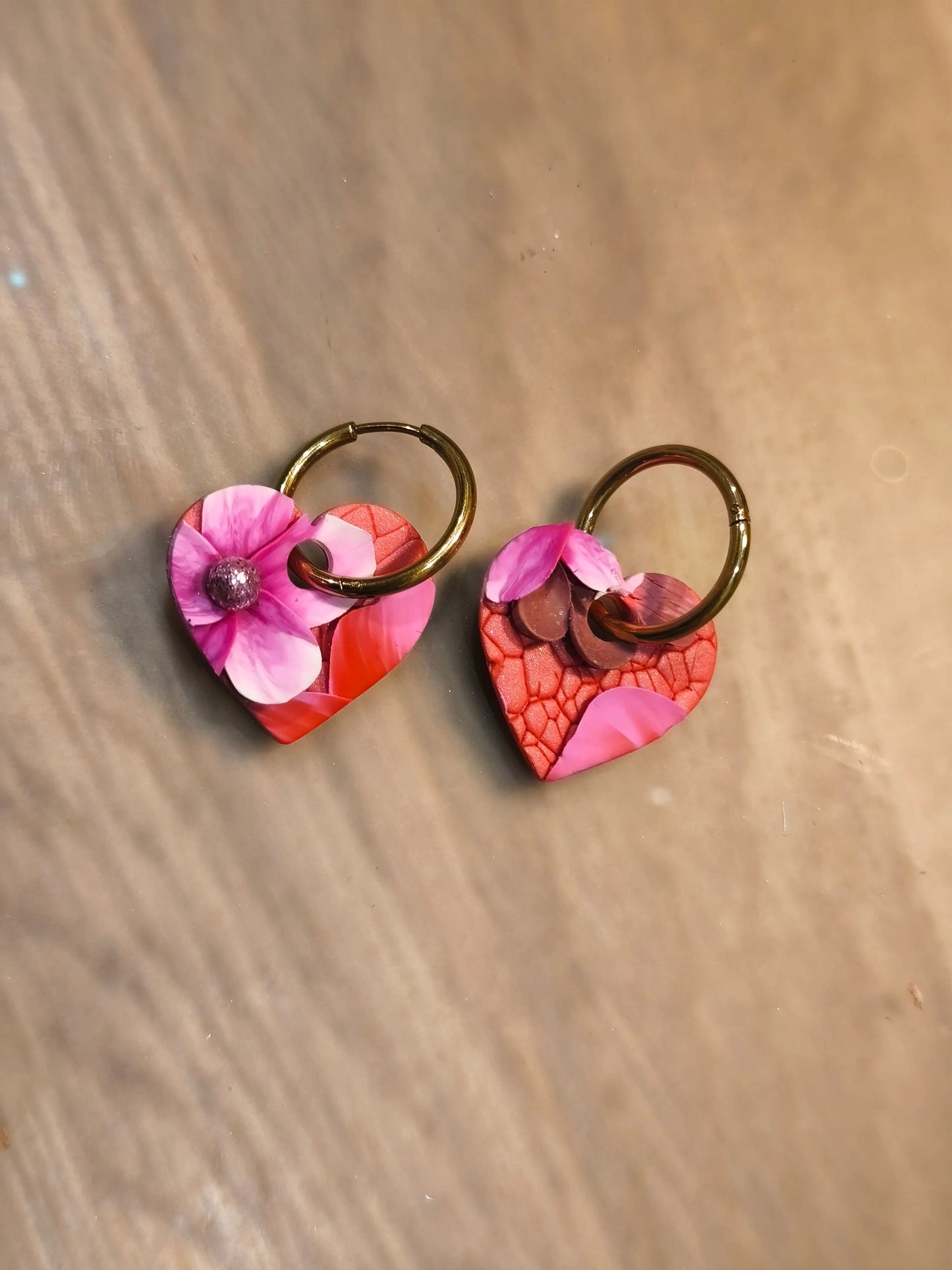 24 A- Boucles d'oreilles jardin fleuri Pistil Art bijoux fleuris