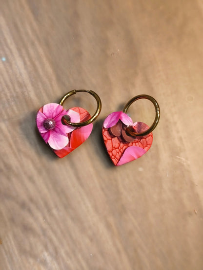24 A- Boucles d'oreilles jardin fleuri Pistil Art bijoux fleuris