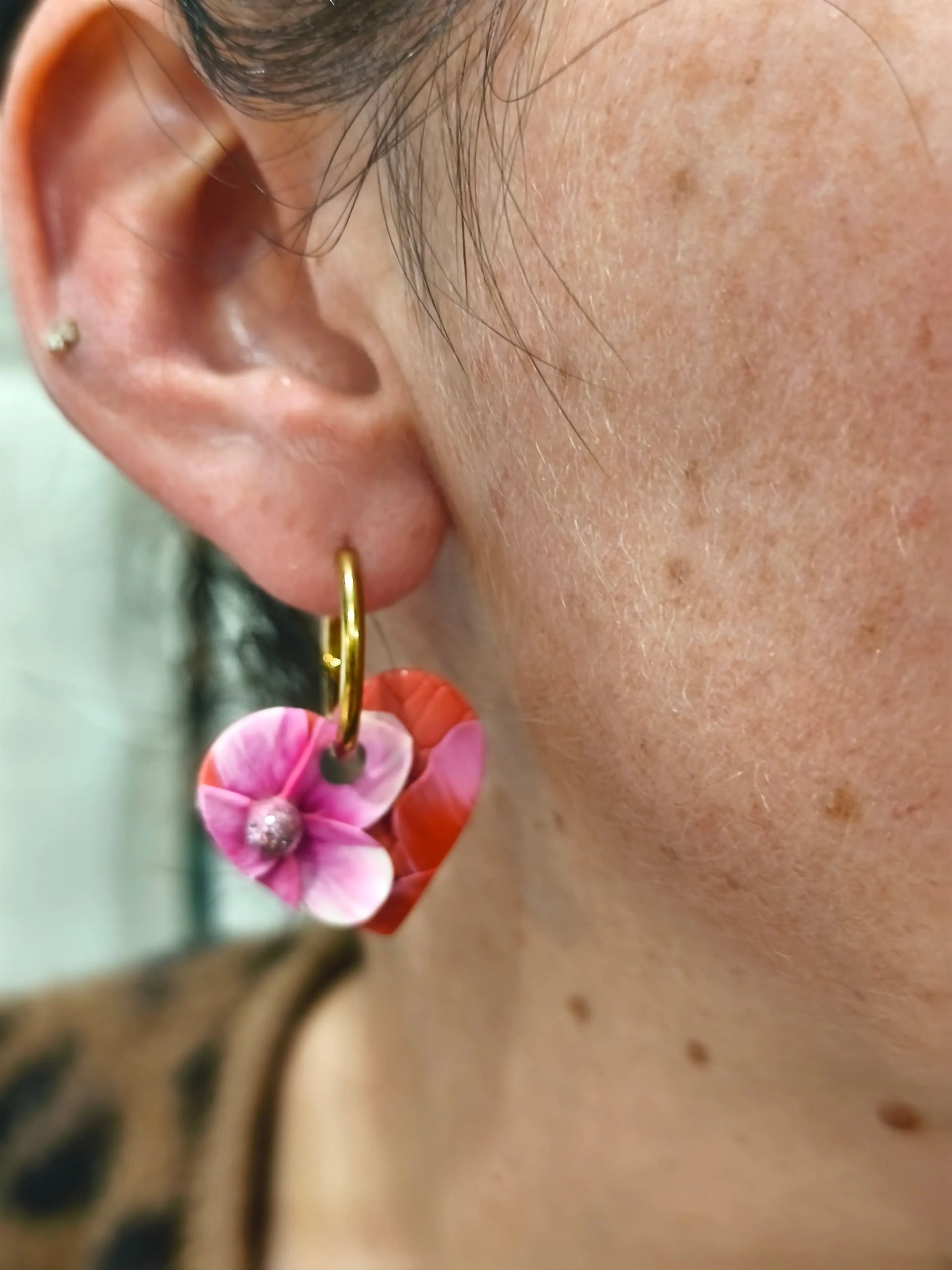 24 A- Boucles d'oreilles jardin fleuri Pistil Art bijoux fleuris