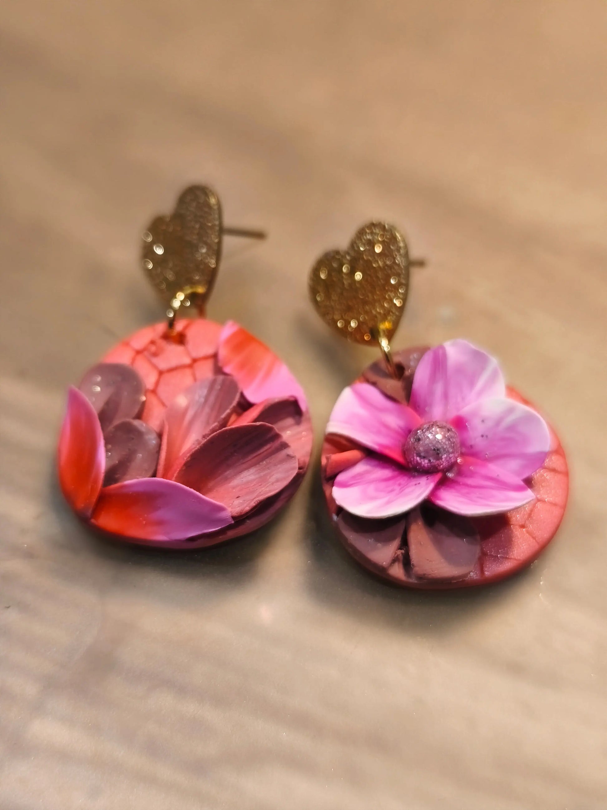 25 A- Boucles d'oreilles jardin fleuri Pistil Art bijoux fleuris