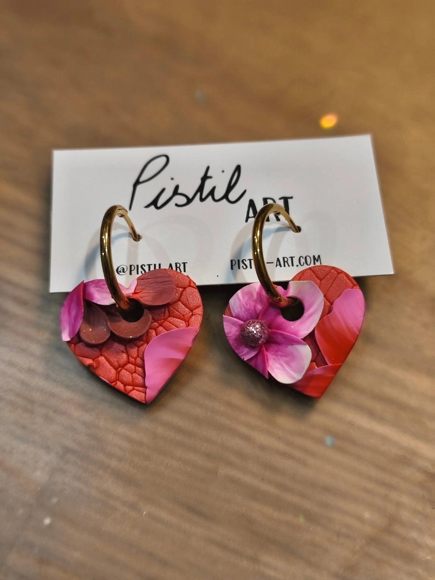 24 A- Boucles d'oreilles jardin fleuri Pistil Art bijoux fleuris