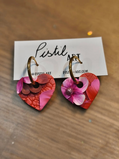 24 A- Boucles d'oreilles jardin fleuri Pistil Art bijoux fleuris