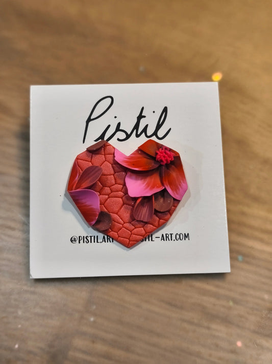 26 A- Broche jardin fleuri Pistil Art bijoux fleuris