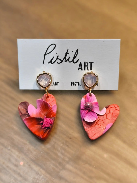 21 A- Boucles d'oreilles jardin fleuri Pistil Art bijoux fleuris