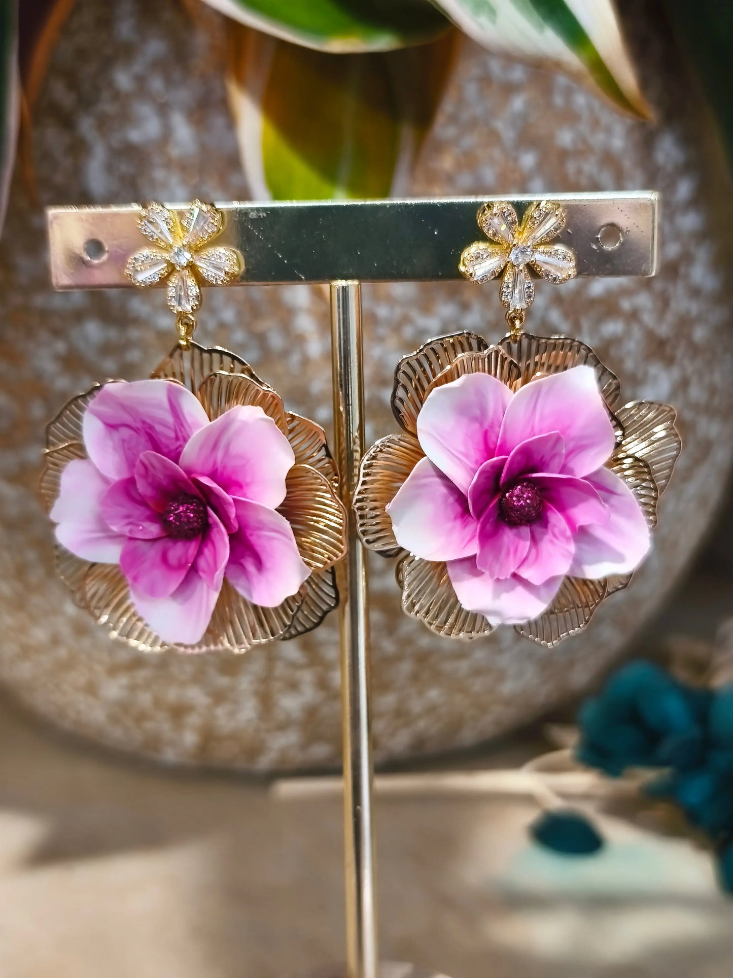 29 A- Boucles d'oreilles Coralie Pistil Art bijoux fleuris
