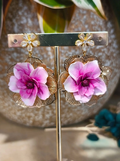 29 A- Boucles d'oreilles Coralie Pistil Art bijoux fleuris