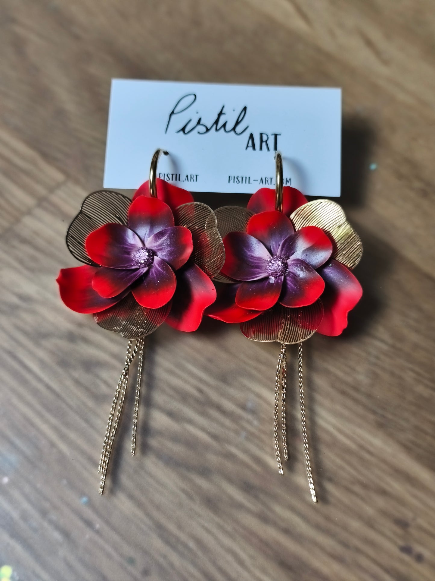 Boucles d'oreilles cerise