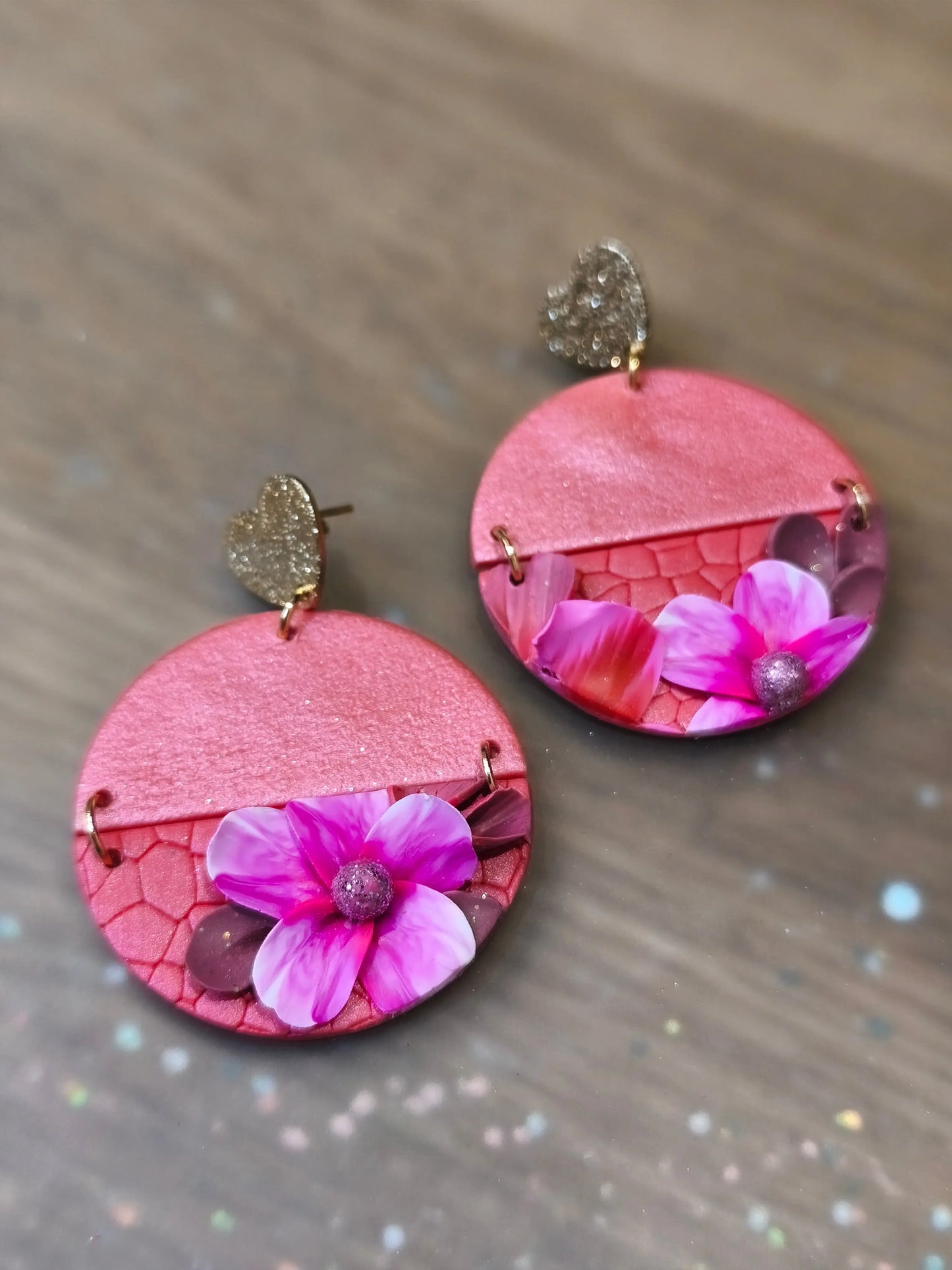 31 A- Boucles d'oreilles jardin fleuri Pistil Art bijoux fleuris