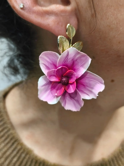 28 A- Boucles d'oreilles fleur Pistil Art bijoux fleuris