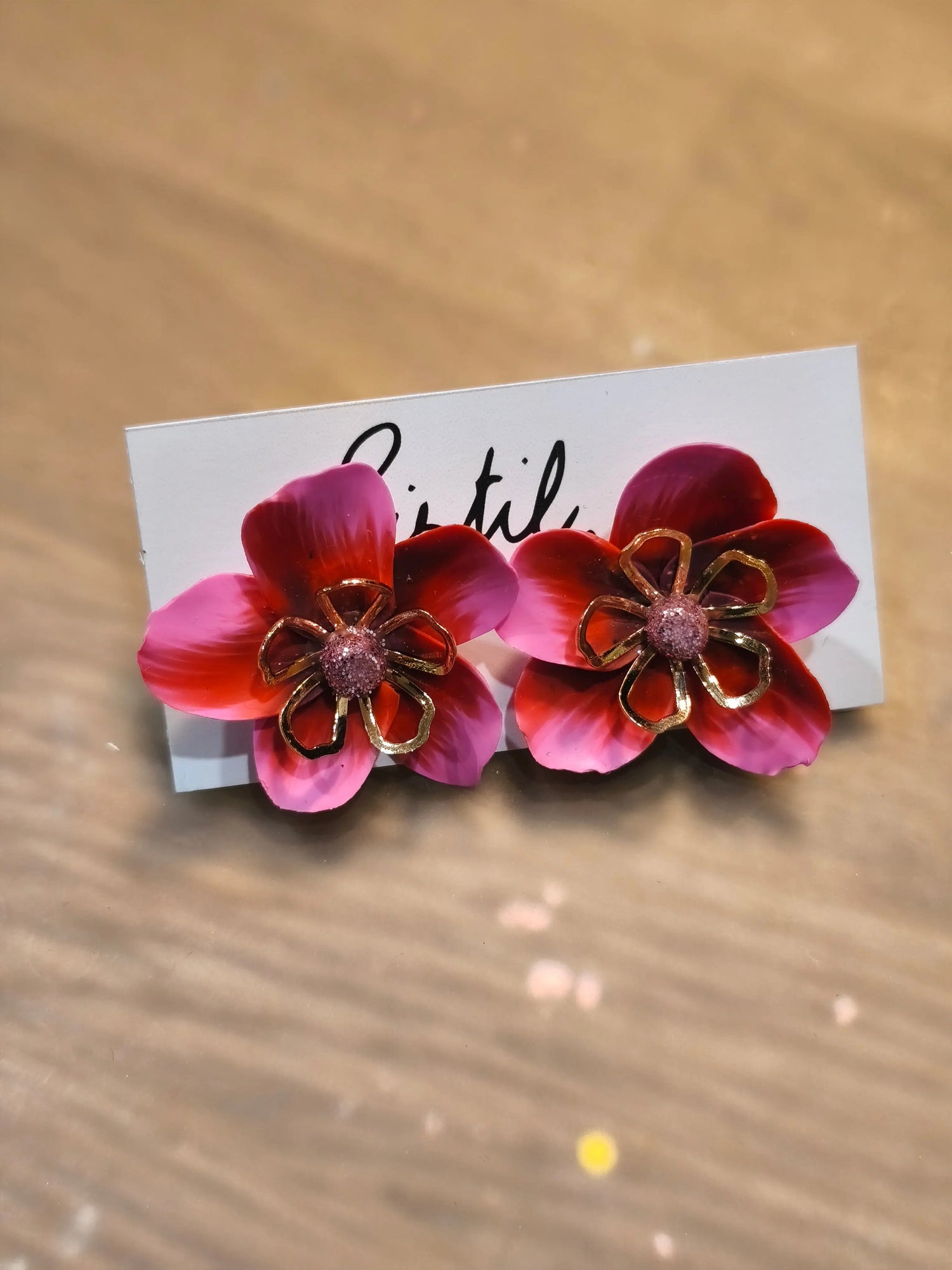 33 A- Puce fleur Pistil Art bijoux fleuris