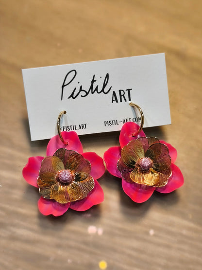 34 A- créole fleur Pistil Art bijoux fleuris