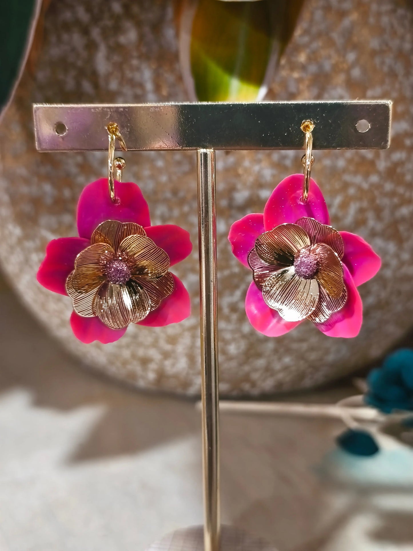 34 A- créole fleur Pistil Art bijoux fleuris