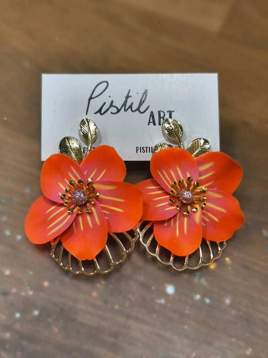 37 A- Boucles d'oreilles fleurie Pistil Art bijoux fleuris