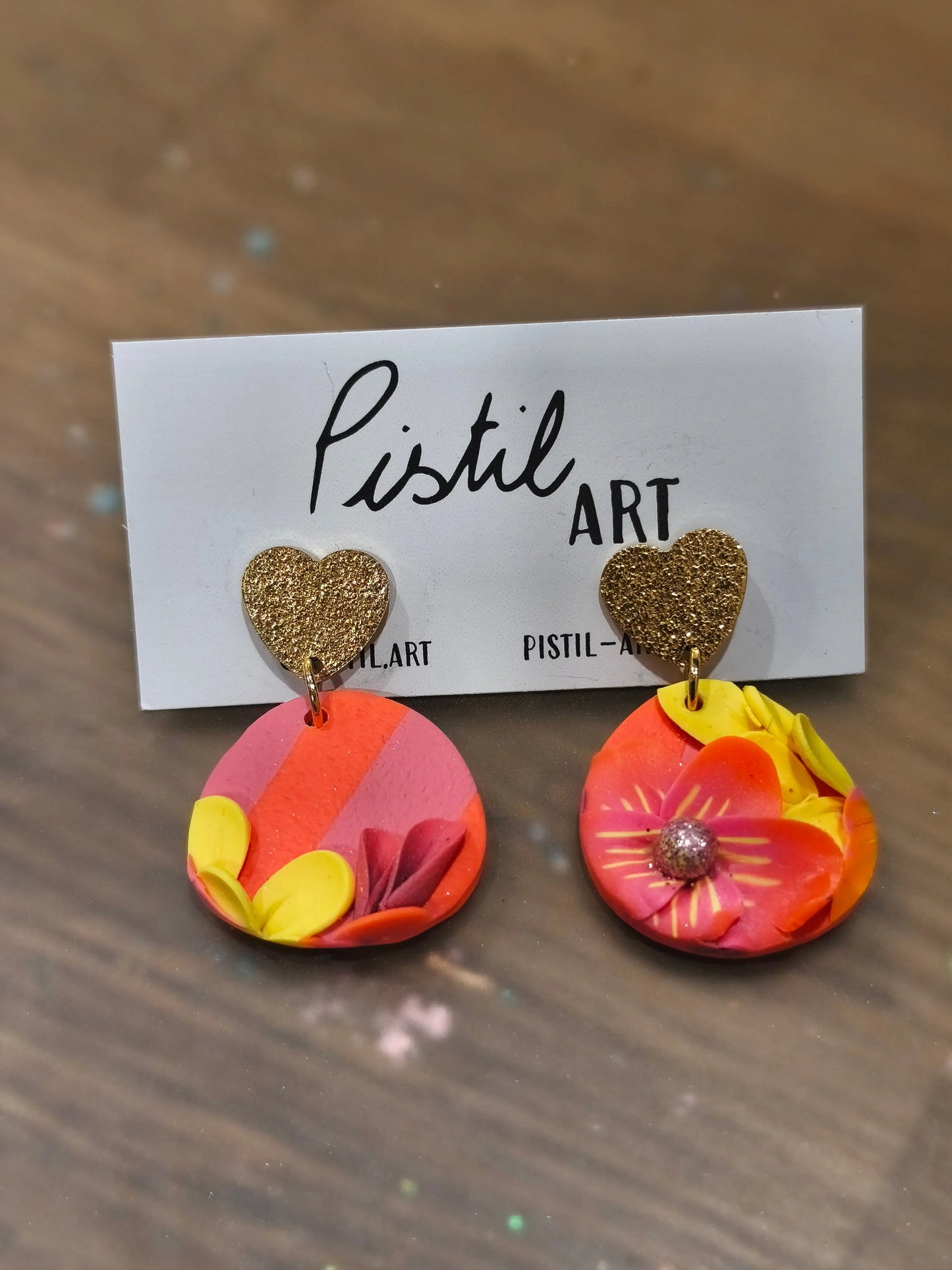 38 A- Boucles d'oreilles jardin fleuri Pistil Art bijoux fleuris