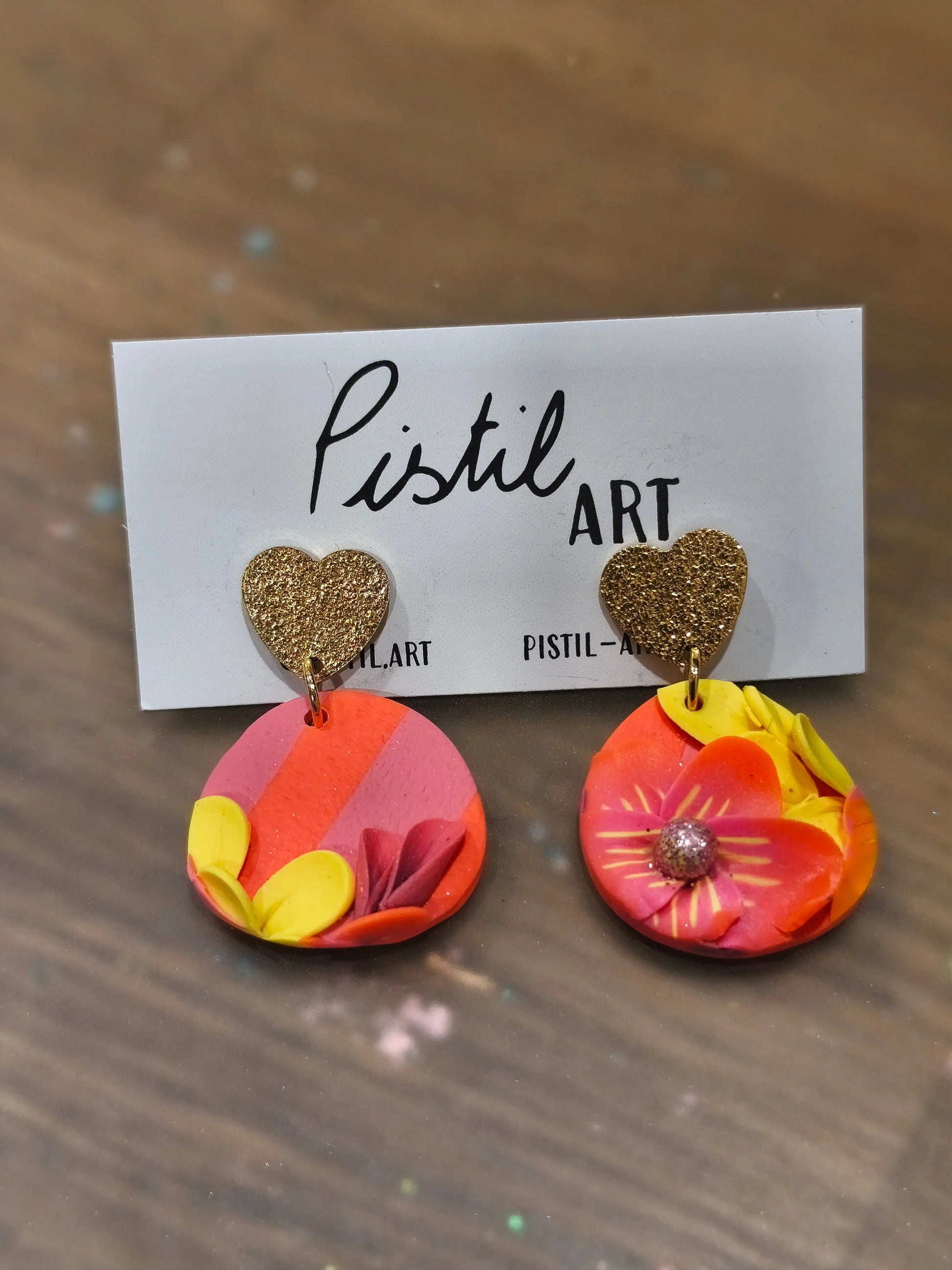 38 A- Boucles d'oreilles jardin fleuri Pistil Art bijoux fleuris