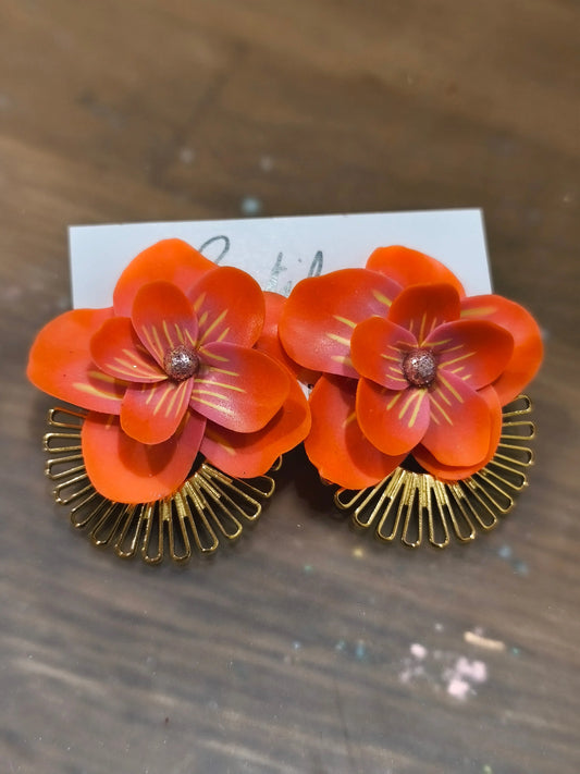 40 A- Boucles d'oreilles fleurie Pistil Art bijoux fleuris