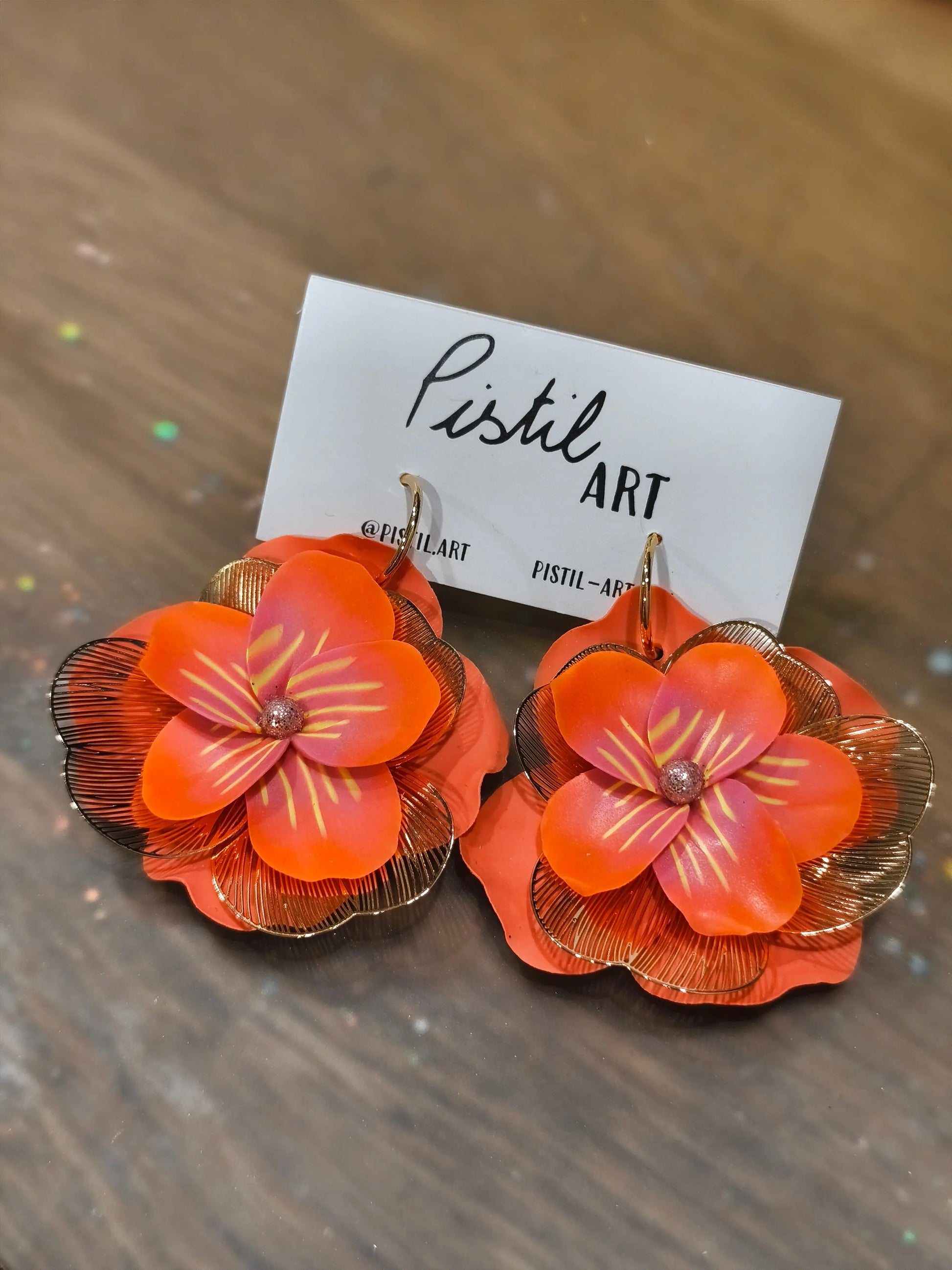 43 A- Boucles d'oreilles Mona Pistil Art bijoux fleuris