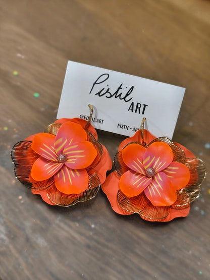 43 A- Boucles d'oreilles Mona Pistil Art bijoux fleuris