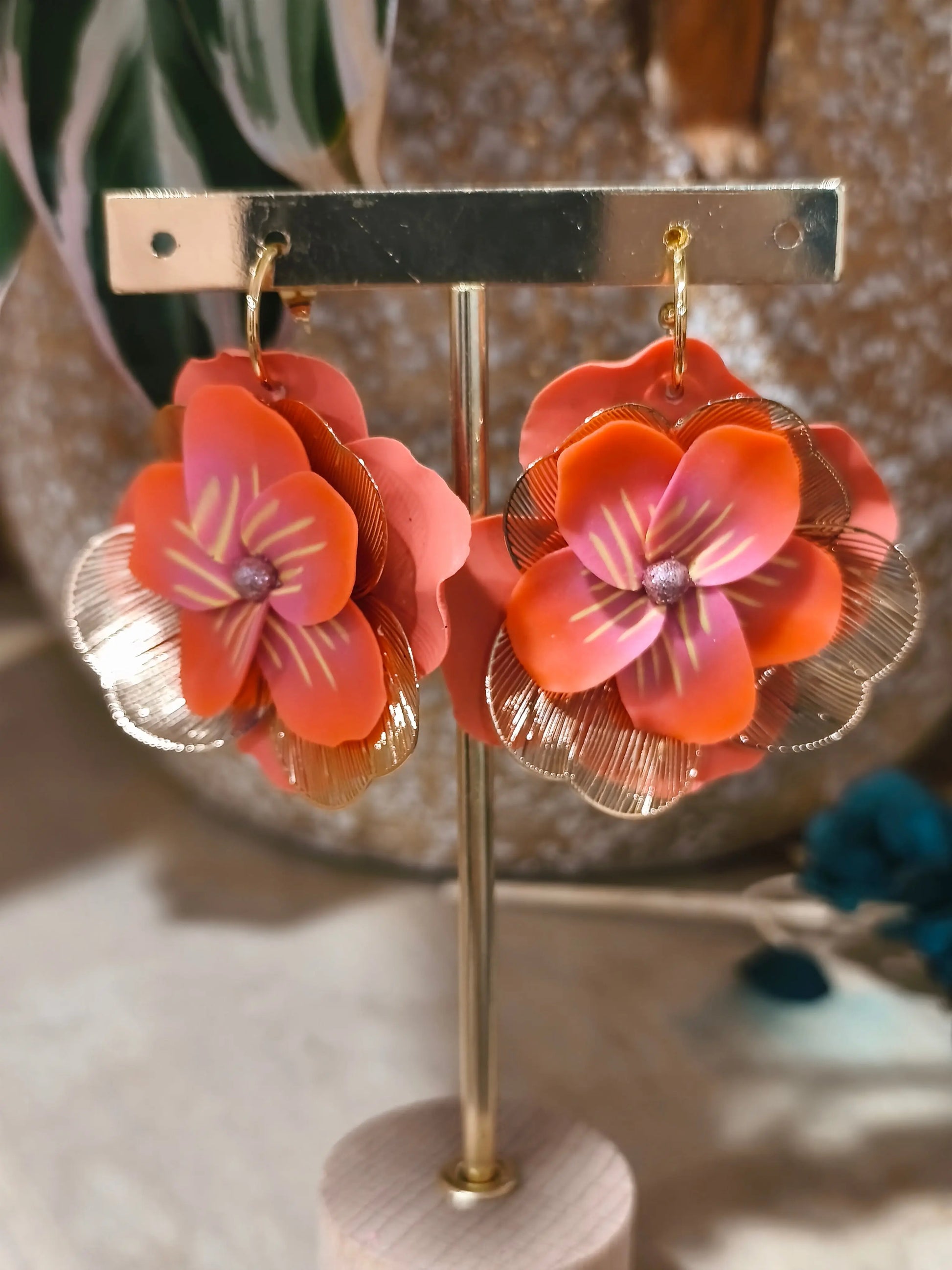 43 A- Boucles d'oreilles Mona Pistil Art bijoux fleuris