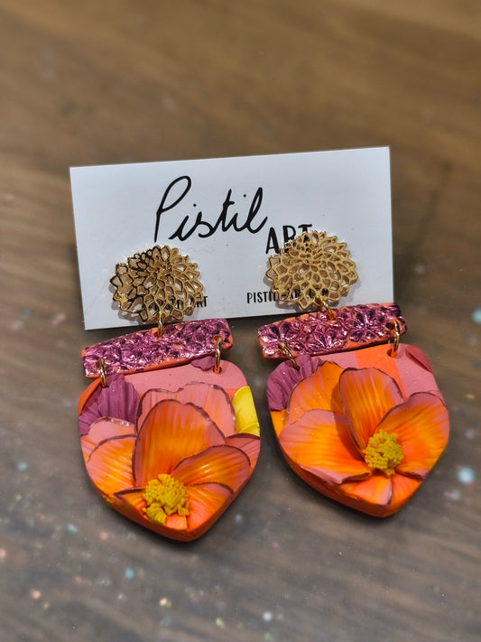 Boucles d'oreilles jardin fleuri
